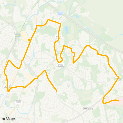 Stagecoach Midlands Arena Shopping Park - Hosp Interchange map
