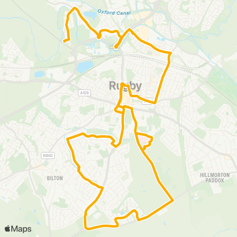 Stagecoach Midlands Parkfield Road - Clifton Road map