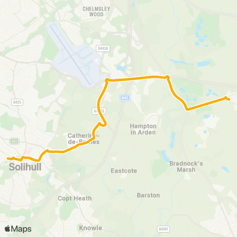 Stagecoach Midlands Solihull Sta Interchange - Pool Meadow Bus Sta map