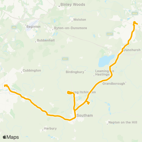 Stagecoach Midlands Clifton Road - Upper Parade map