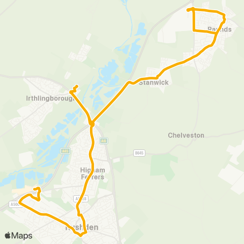 Stagecoach Midlands (Raunds) Bus Shelter - Northampton Bus Interchange map