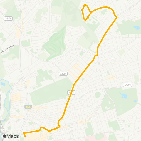 Stagecoach Midlands Thruxton Dr - Northampton Bus Interchange map