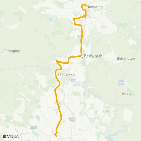 Stagecoach Midlands Bus Station - Sainsbury's map