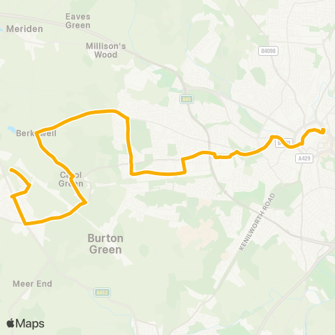 Stagecoach Midlands Solihull Sta Interchange - Pool Meadow Bus Sta map