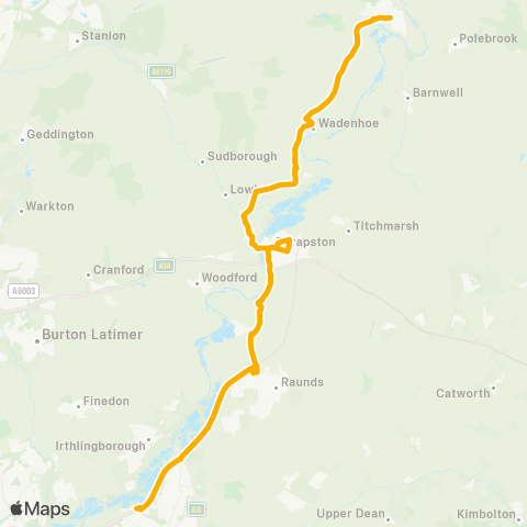 Stagecoach Midlands (Rushden) Rushden Lakes - Old Town Hall map