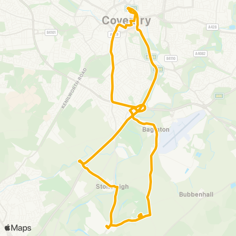 Stagecoach Midlands Pool Meadow Bus Station - Rose Croft map