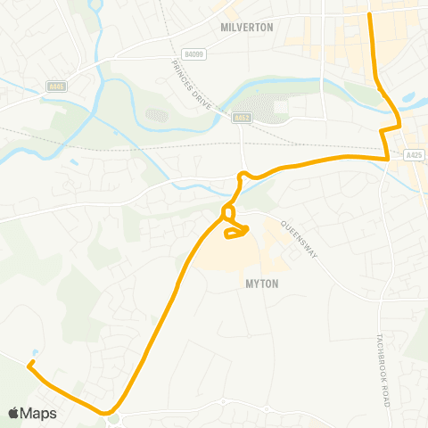 Stagecoach Midlands Upper Parade - Warwick Technology Park map
