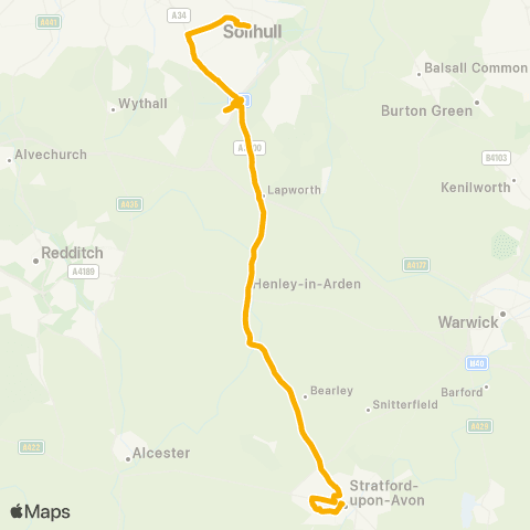 Stagecoach Midlands Natwest Bank - Park & Ride map