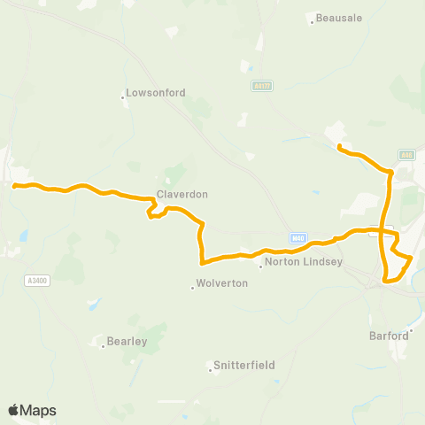 Stagecoach Midlands Barcheston Drive - Henley High School map