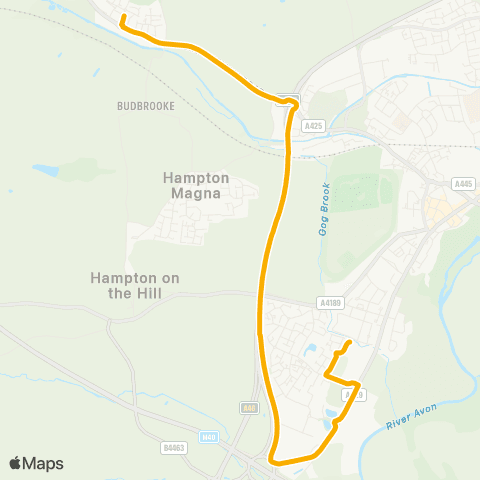Stagecoach Midlands Barcheston Drive - Aylesford School map