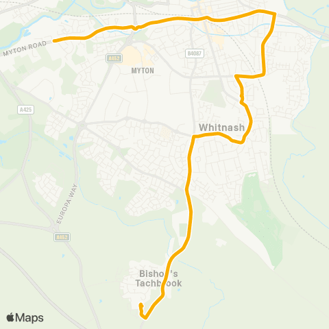 Stagecoach Midlands Myton School - Court Street map