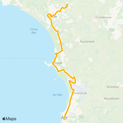 Stagecoach West Scotland Ayr Hospital - The Carrick map