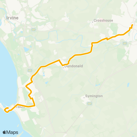 Stagecoach West Scotland Buchanan Bus Sta - Kilmarnock Bus Sta map