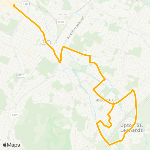 Stagecoach West Clarence Street - Glevum Way map