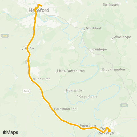 Stagecoach West Cantilupe Road - Railway Station map