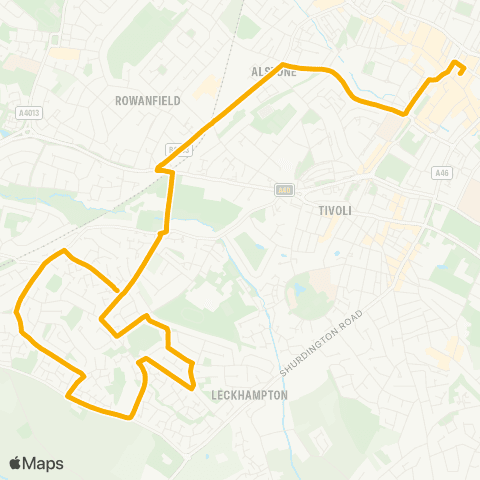 Stagecoach West Pittville Street - Buttermere Close map