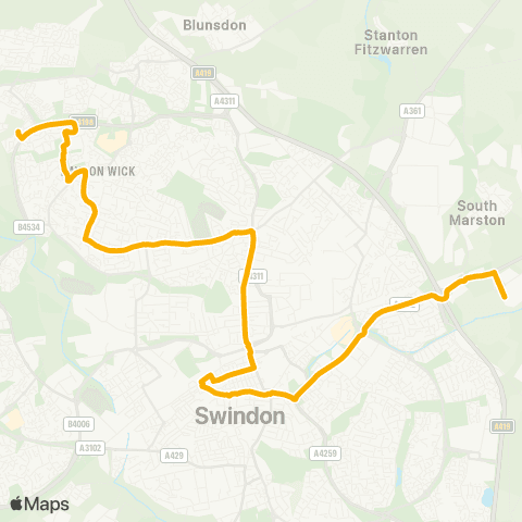 Stagecoach West Garsington Drive - Symmetry Park map