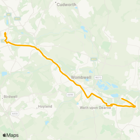 Stagecoach Yorkshire Barnsley Interchange / A18 - Merrill Rd / Houghton Rd map