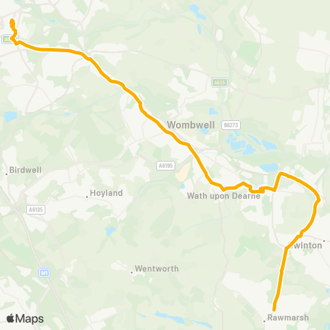 Stagecoach Yorkshire Barnsley Interchange / A7 - Barnsley Interchange / A7 map