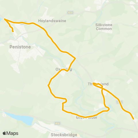 Stagecoach Yorkshire Halifax Rd / Pk Av - Penistone Grammar Sch Bus Pk / Huddersfield R map