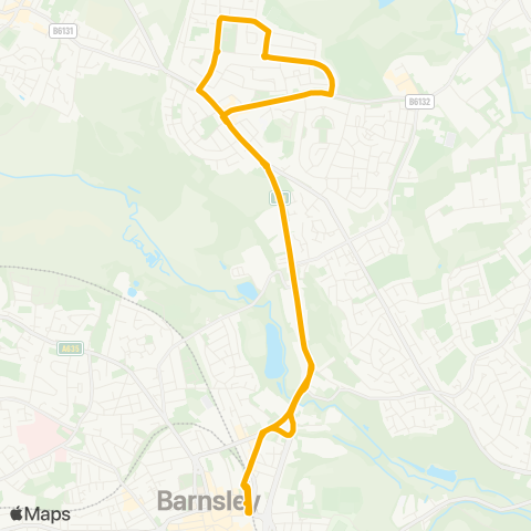 Stagecoach Yorkshire Barnsley Interchange / A9 - Barnsley Interchange / A9 map