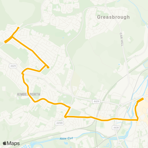 Stagecoach Yorkshire Rotherham Interchange / B4 - Oaks Ln / Becket Crescent map