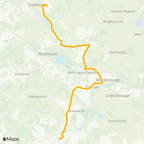 Stagecoach Yorkshire Rotherham Interchange / A5 - Queensway / Carlton Ter map
