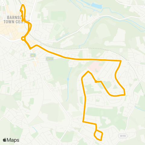 Stagecoach Yorkshire Barnsley Interchange / A16 - Barnsley Interchange / A16 map