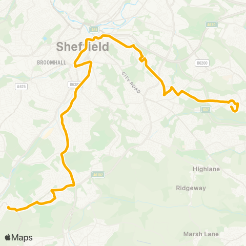 Stagecoach Yorkshire Prospect Rd / Everard Av - Stradbroke Rd / Sheffield Rd map
