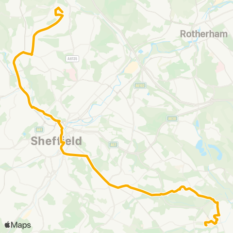 Stagecoach Yorkshire Crystal Peaks / Cp5 - High St / Wordsworth Av map