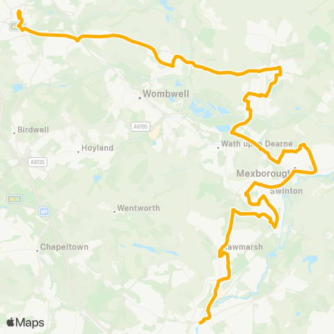 Stagecoach Yorkshire Barnsley Interchange / A20 - Rotherham Interchange / A3 map