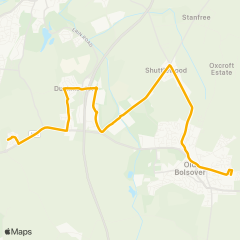 Stagecoach Yorkshire Markham Lane - The Bolsover School map