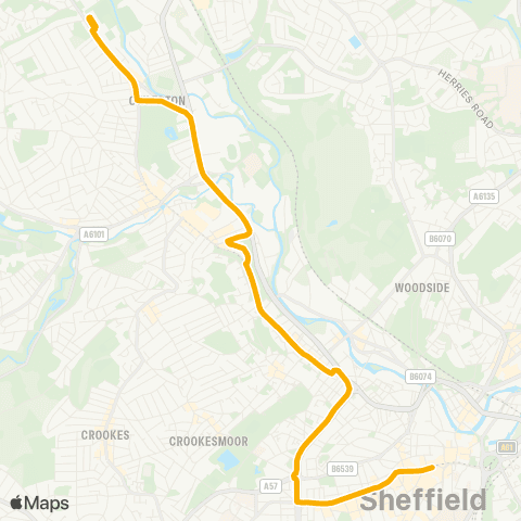 Stagecoach Yorkshire High St / Hs2 - Middlewood / Middlewood Rd map