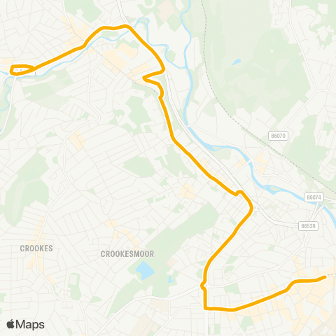Stagecoach Yorkshire Loxley New Rd / Holme Ln - Penistone Rd / St. Phillips Rd map