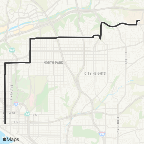 MTS SDSU - Downtown SD map
