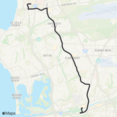 MTS Fashion Valley - UCSD map
