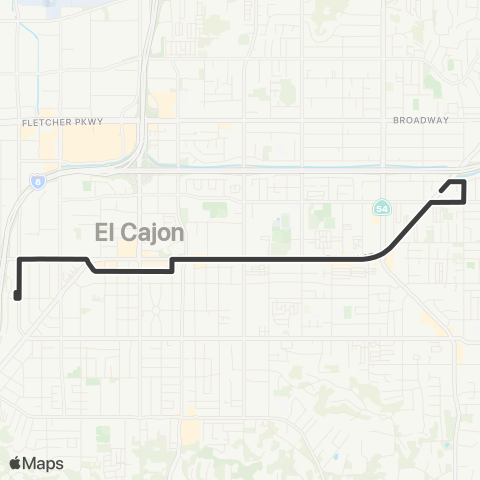 MTS El Cajon TC - East Main St map