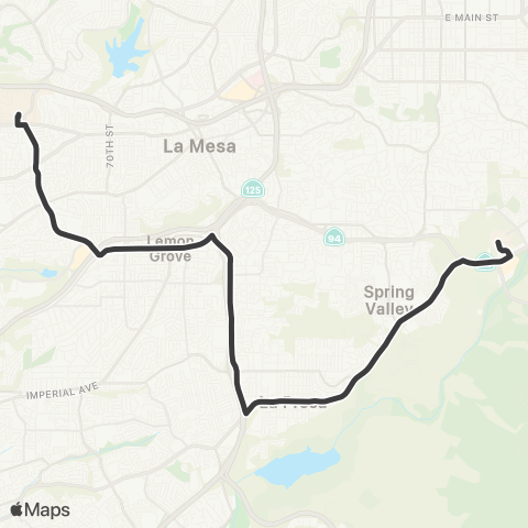 MTS SDSU - Cuyamaca College map