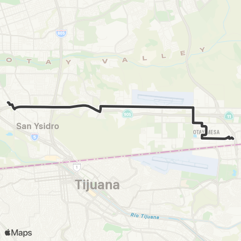 MTS Iris TC - Otay Mesa Transit Center map