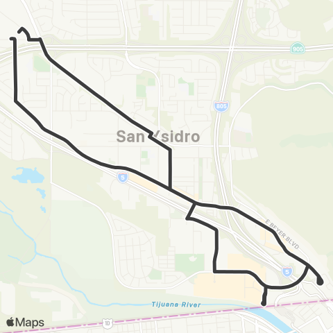 MTS Iris TC - San Ysidro map