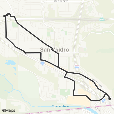 MTS Iris TC - San Ysidro map