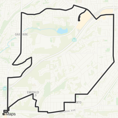MTS Oak Park-Emerald Hills Loop Cw map