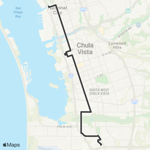 MTS Iris TC - 8th St. Transit Center map