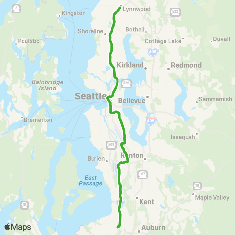 Sound Transit Lynnwood - Federal Way map