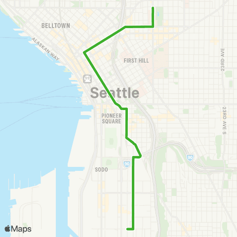 Sound Transit 1 Line Shuttle Bus map