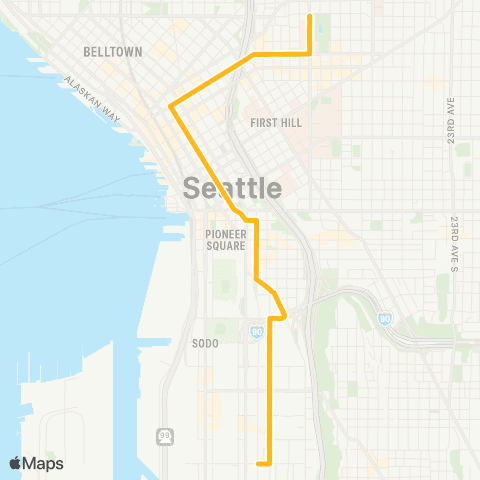 Sound Transit Link Replacement Shuttle Bus map