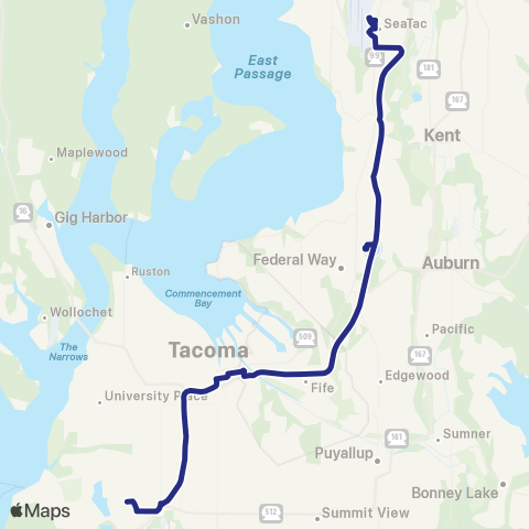 Sound Transit Lakewood / Sea-Tac Airport map