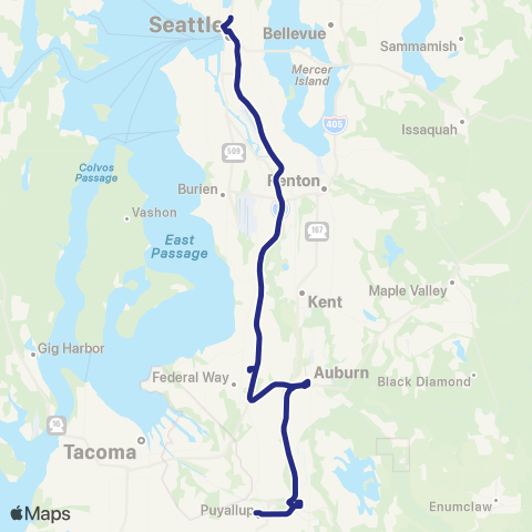 Sound Transit Puyallup / Seattle map