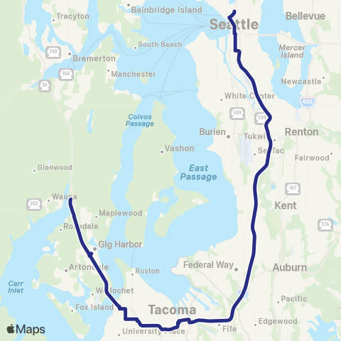 Sound Transit Gig Harbor / Seattle map