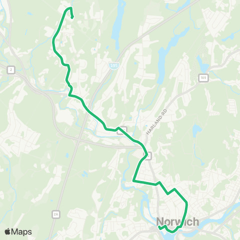SEAT Norwich - Norwich Business Pk via Backus Hosp map